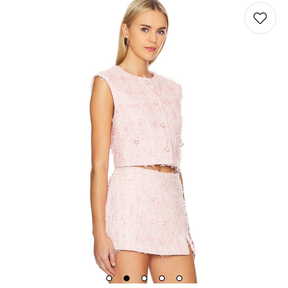NWT ASTR the Label Francie tweed two piece set in jacquard pink